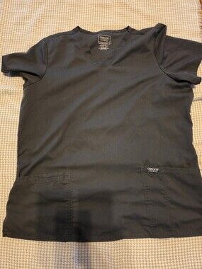 Cherokee Women’s Black V-Neck Scrub Top with Front Pockets